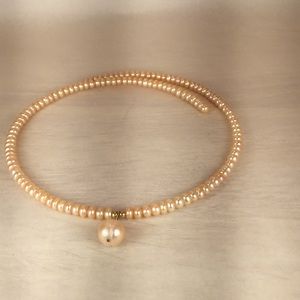 *Vintage Flexible Pearl Choker With 14K Accents